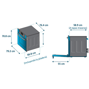 Horno de Empotrar a Gas 80 cm Inoxidable GE Profile - HGP8050K0