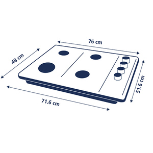 Cubierta de piso 76 cm Acero Inoxidable GE Profile - PGP75TI0