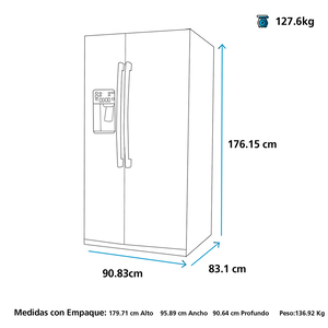Nevecón No Frost de 755Lts Black Steel GE Profile - PQL26PGKFPS